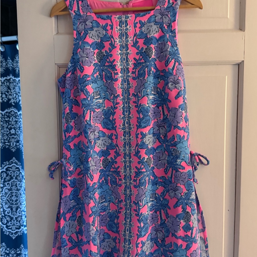 Vibrant Pink and Blue Floral Dress